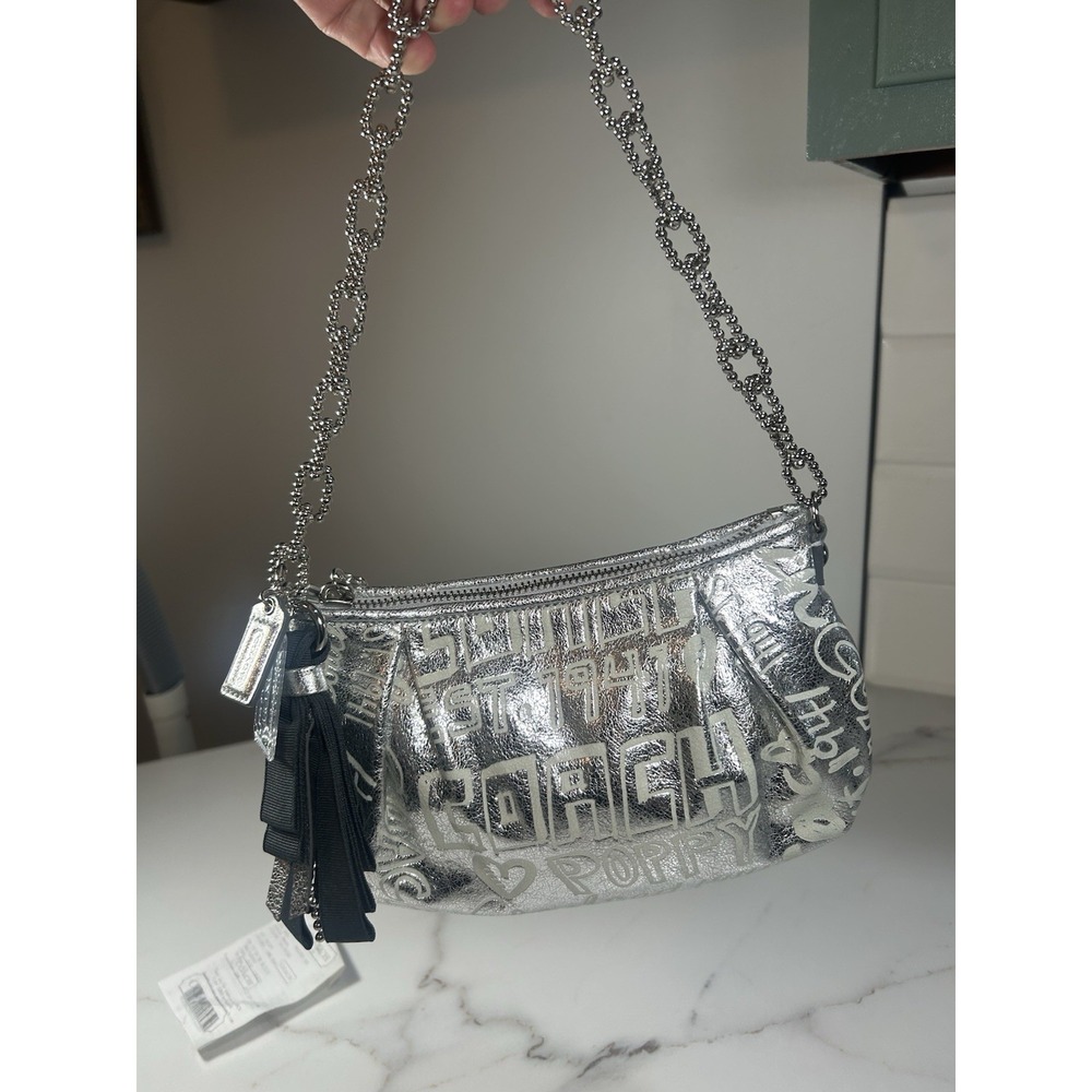 Coach Storypatch Limited Edition Silver Bag New With Tags - Picture 6 of 9